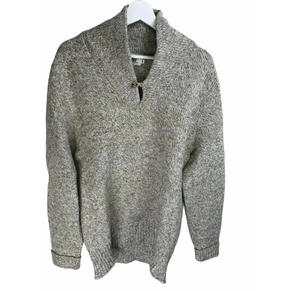REI Sweater Pullover Shawl Collar Oatmeal Men's M